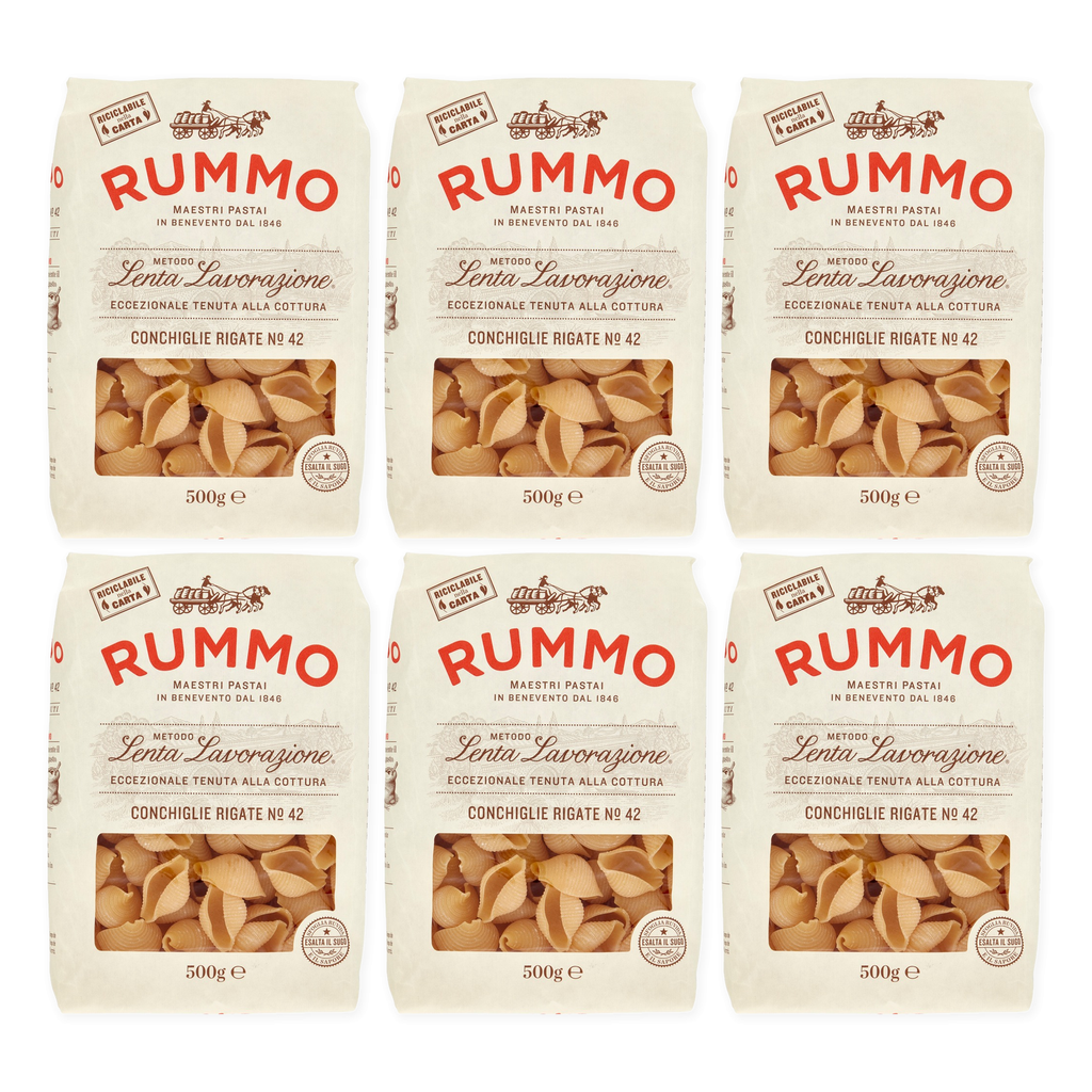 Conchiglie Rigate N.42 mit Bronzebeschichtung | 6x500g | Rummo