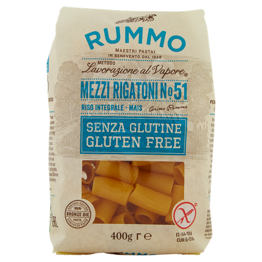 [WX-T7XE-NKPG] Glutenfreie Pasta Mezzi Rigatoni N.51 | 400g | Rummo